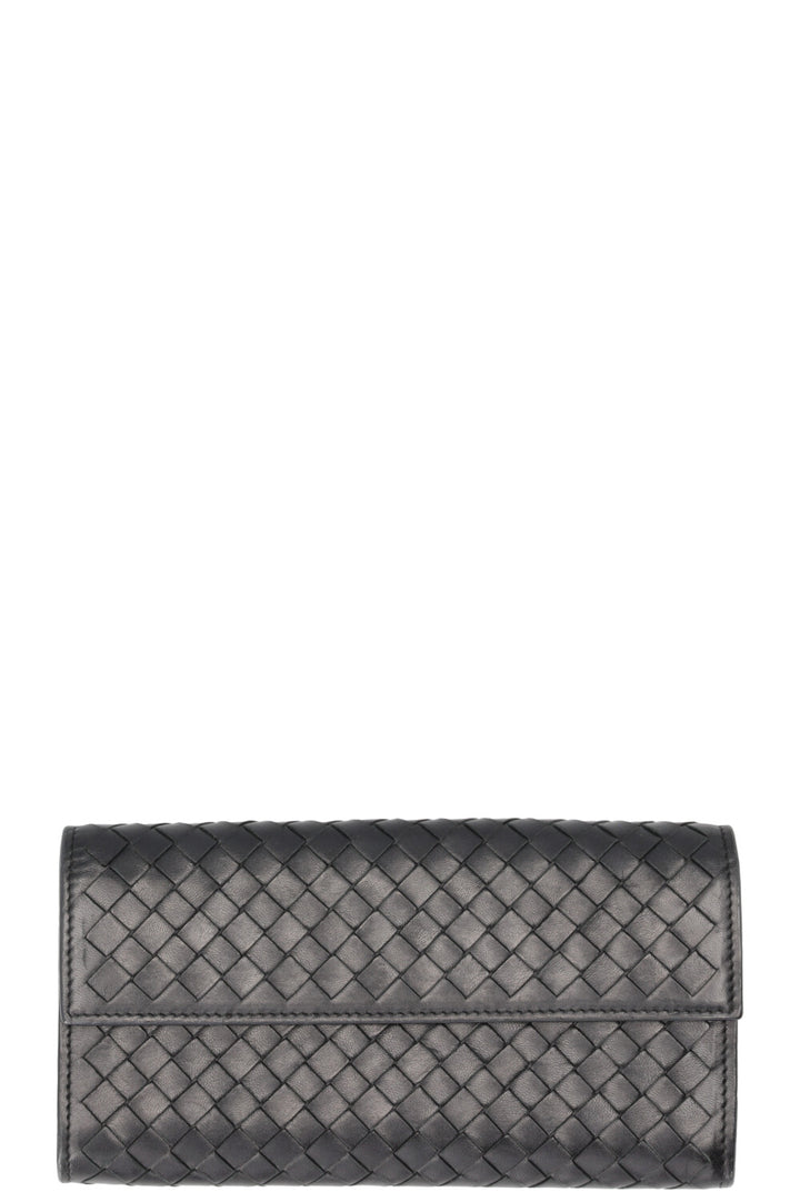 BOTTEGA VENETA Long Wallet Intrecciato Black