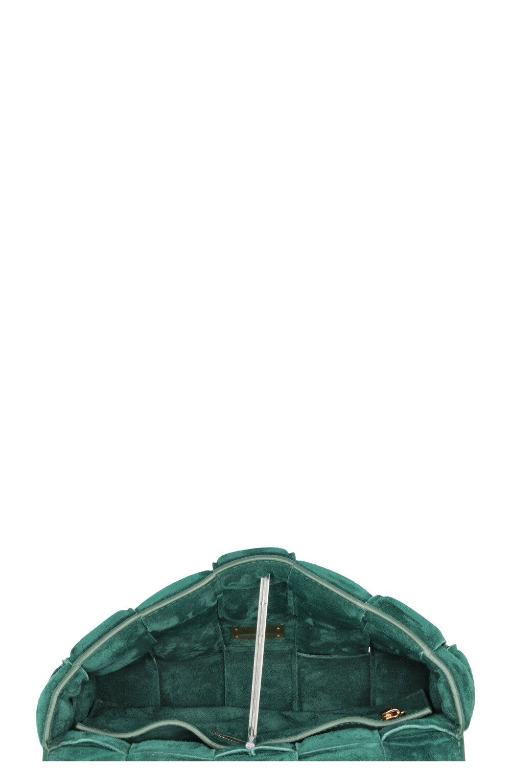 BOTTEGA VENETA Padded Chain Cassette Bag Suede Dark Green