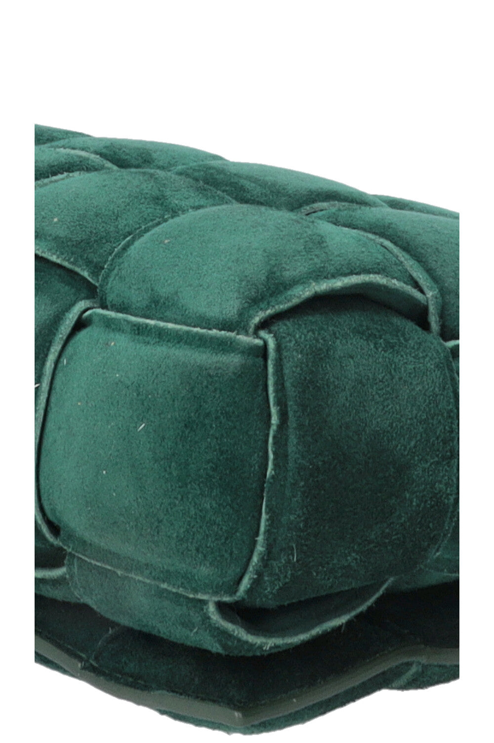 BOTTEGA VENETA Padded Chain Cassette Bag Suede Dark Green