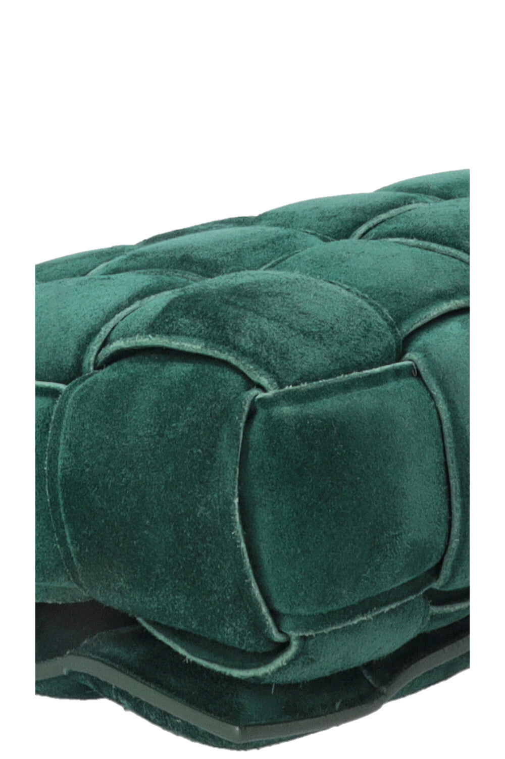 BOTTEGA VENETA Padded Chain Cassette Bag Suede Dark Green