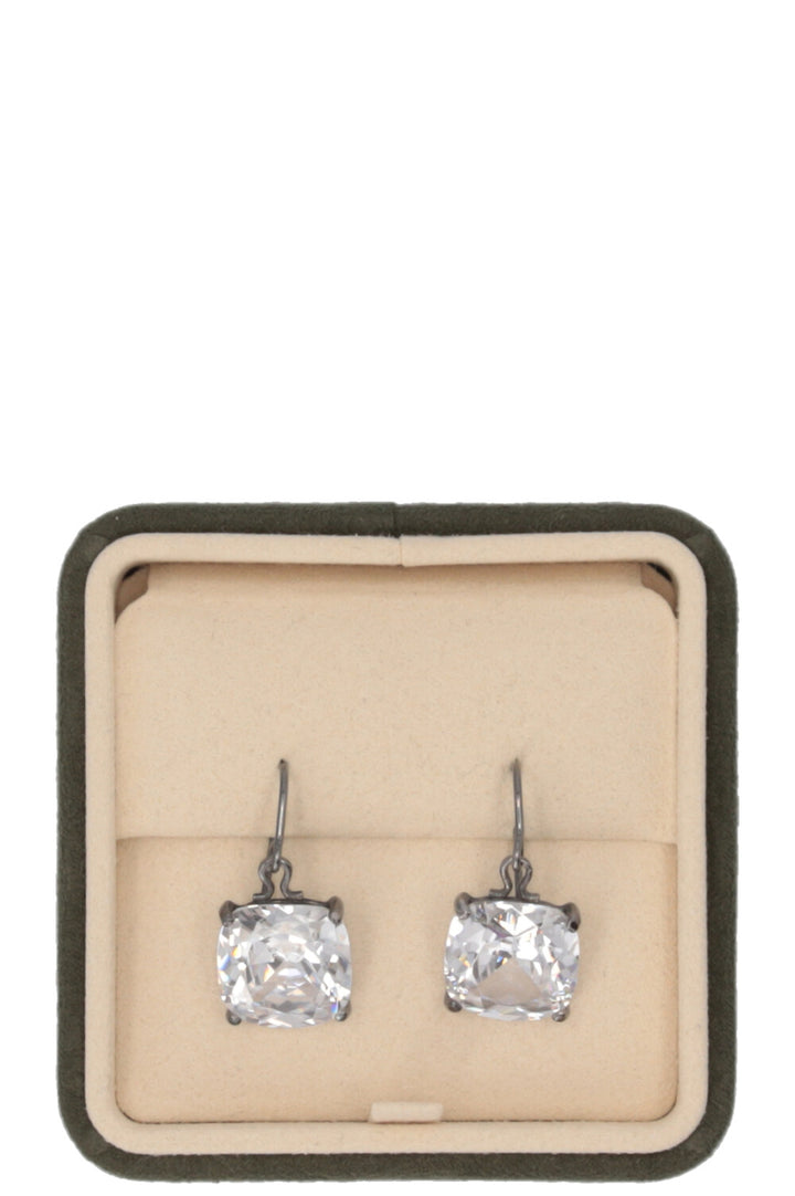BOTTEGA VENETA Boucles d'oreilles pendantes carrées en cristal Blanc