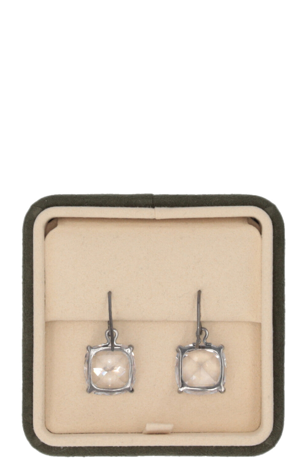 BOTTEGA VENETA Boucles d'oreilles pendantes carrées en cristal Blanc