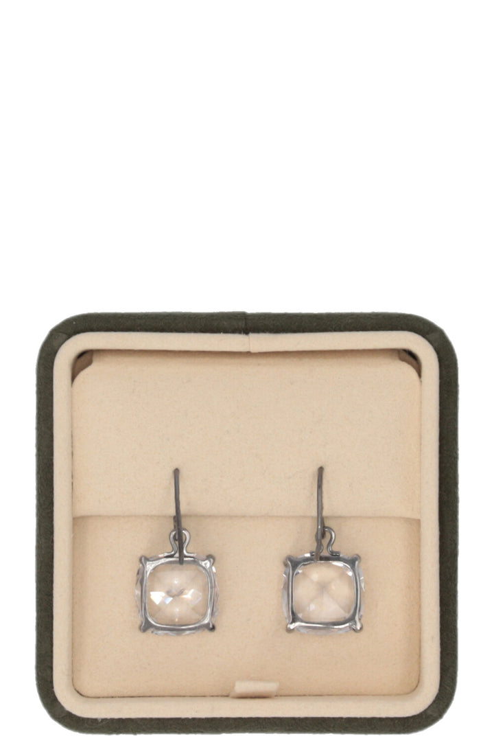 BOTTEGA VENETA Boucles d'oreilles pendantes carrées en cristal Blanc