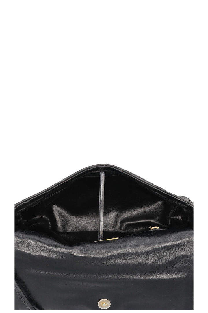 BOTTEGA VENETA Vintage Giorno Bag Intrecciato Leather Black