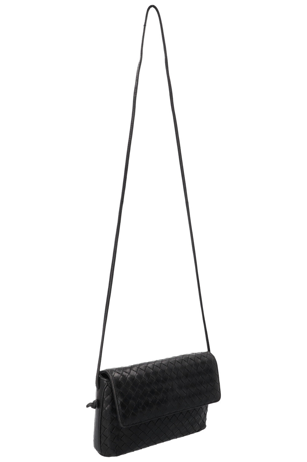 BOTTEGA VENETA Vintage Giorno Bag Intrecciato Leather Black