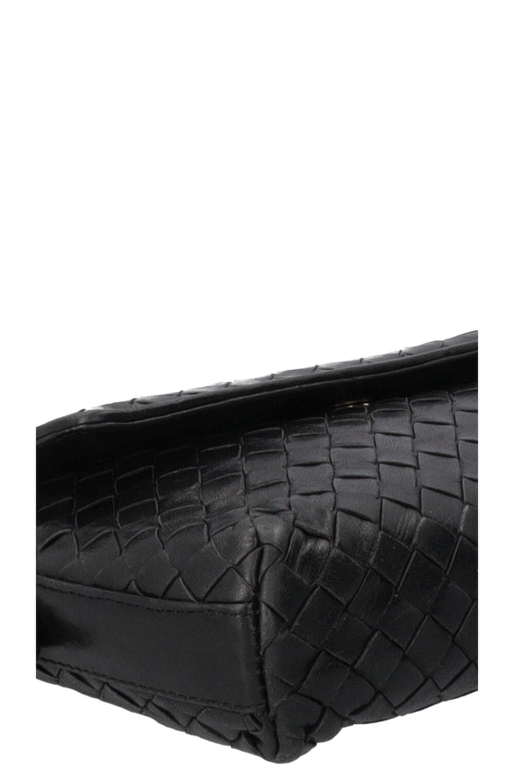 BOTTEGA VENETA Vintage Giorno Bag Intrecciato Leather Black