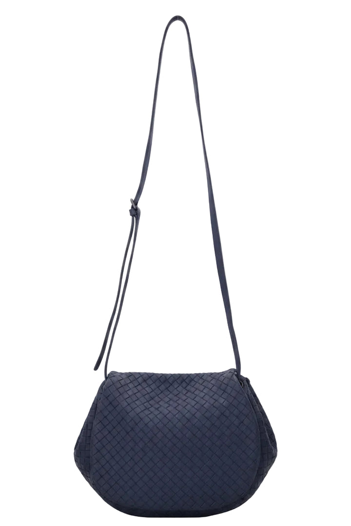 BOTTEGA VENETA Sac bandoulière vintage Intrecciato bleu