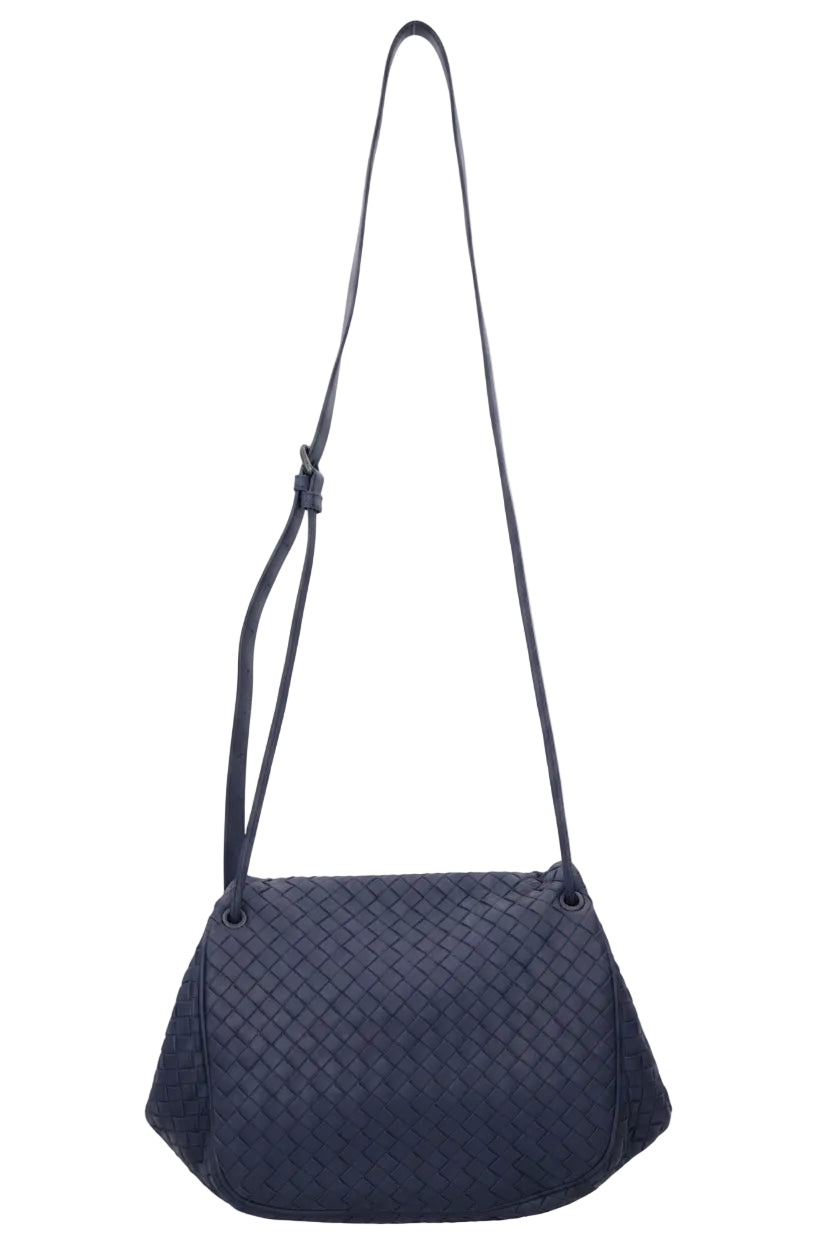 BOTTEGA VENETA Sac bandoulière vintage Intrecciato bleu