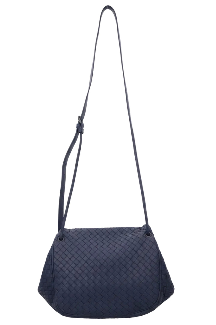 BOTTEGA VENETA Sac bandoulière vintage Intrecciato bleu