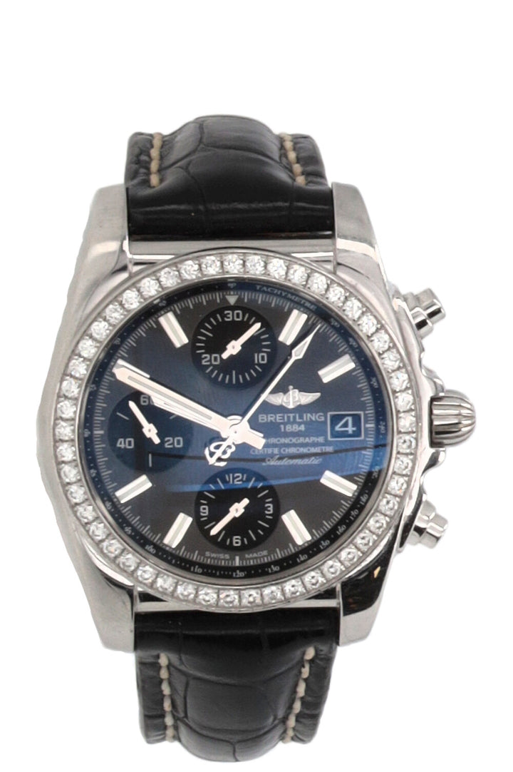 BREITLING Chronomat 38 Cuir de crocodile Argent