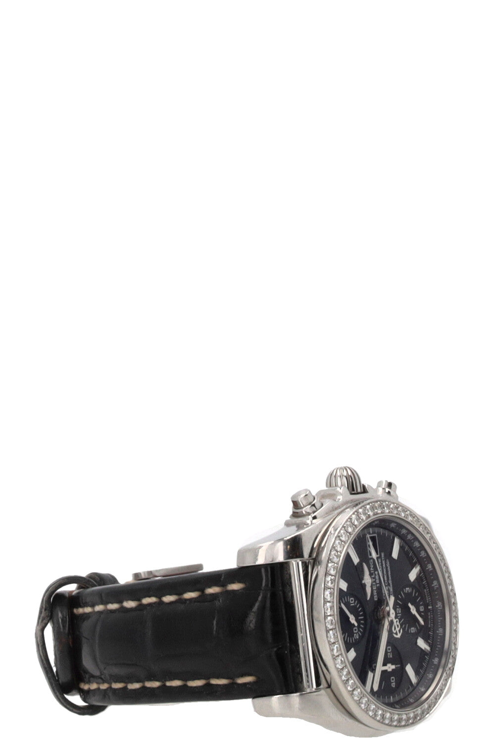 BREITLING Chronomat 38 Cuir de crocodile Argent
