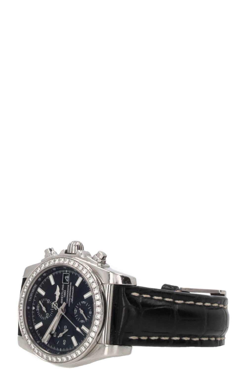 BREITLING Chronomat 38 Cuir de crocodile Argent