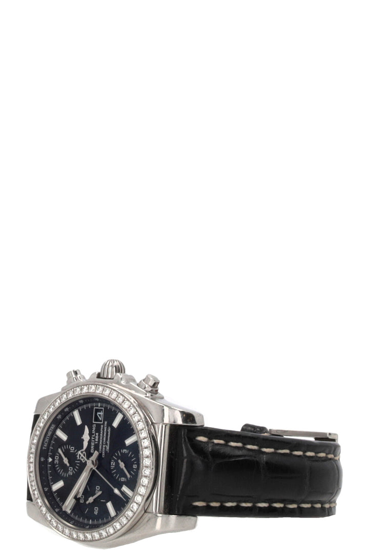 BREITLING Chronomat 38 Cuir de crocodile Argent