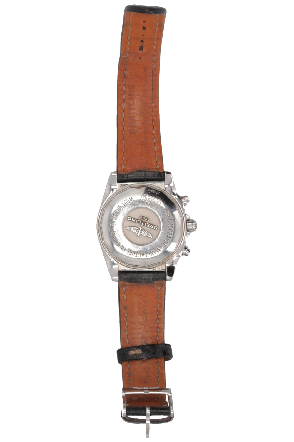 BREITLING Chronomat 38 Cuir de crocodile Argent