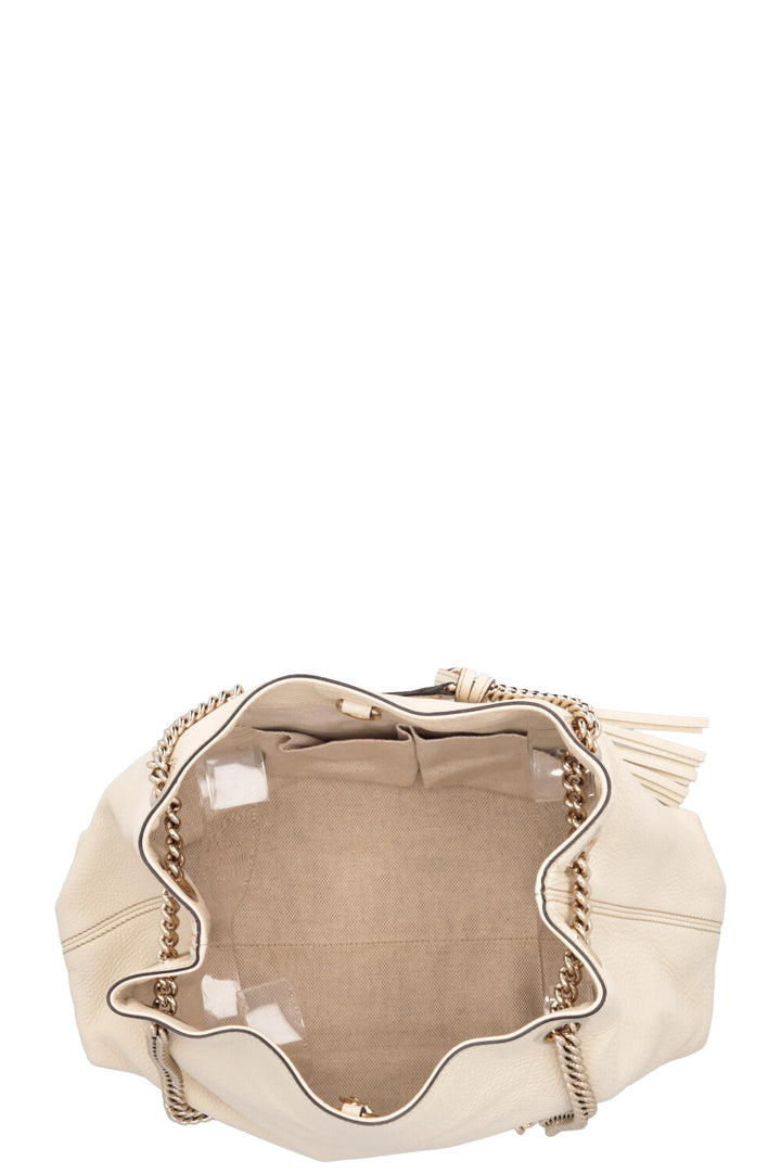 GUCCI Interlocking Soho Shoulder Bag Ivory