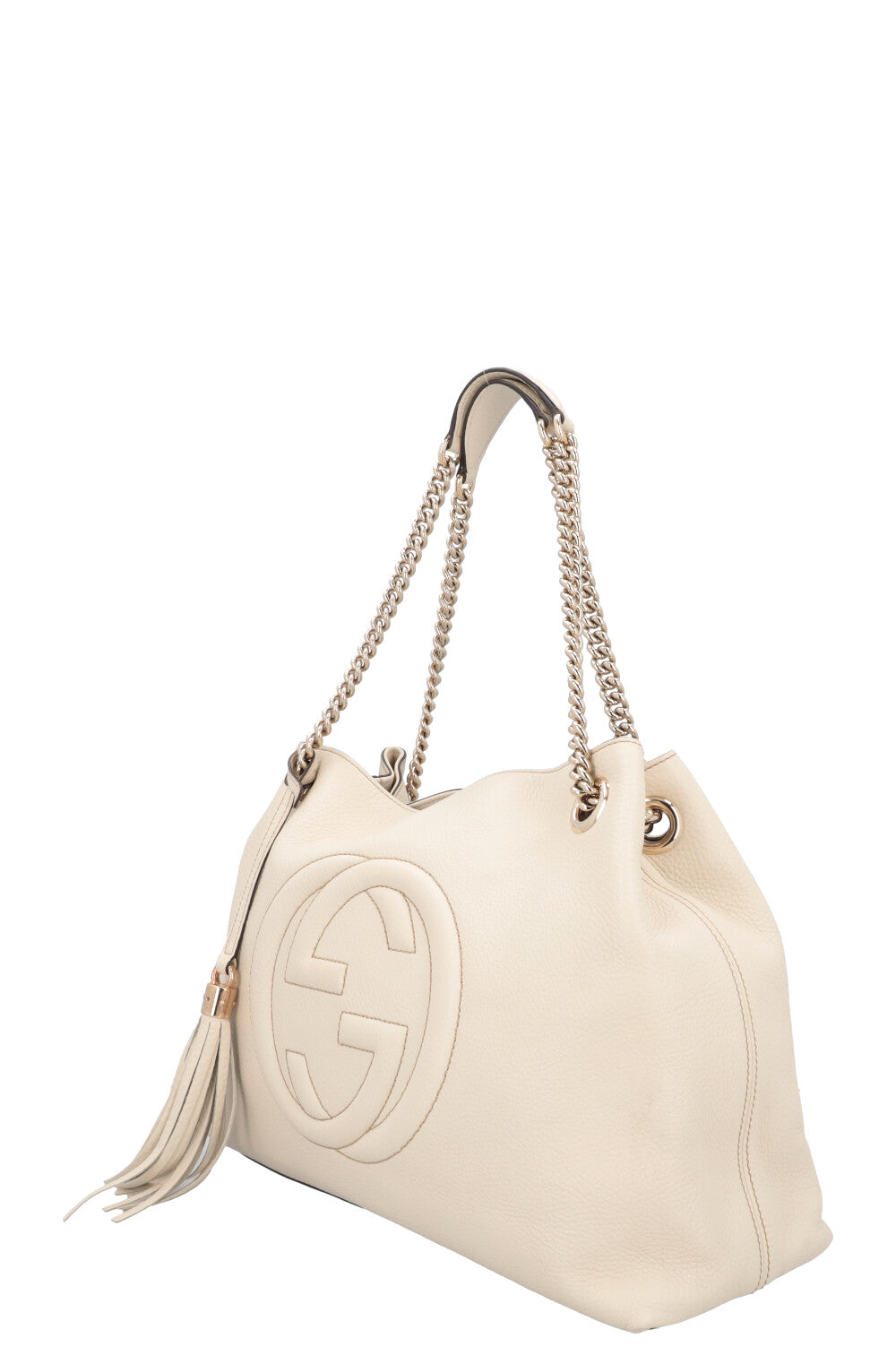 GUCCI Interlocking Soho Shoulder Bag Ivory