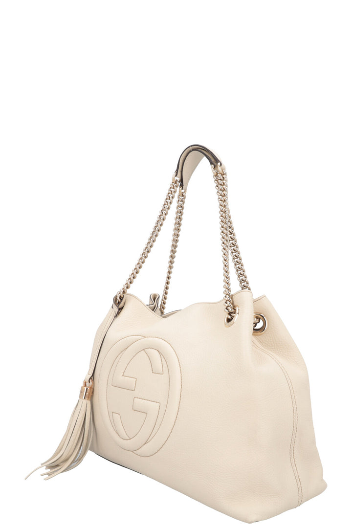GUCCI Interlocking Soho Shoulder Bag Ivory