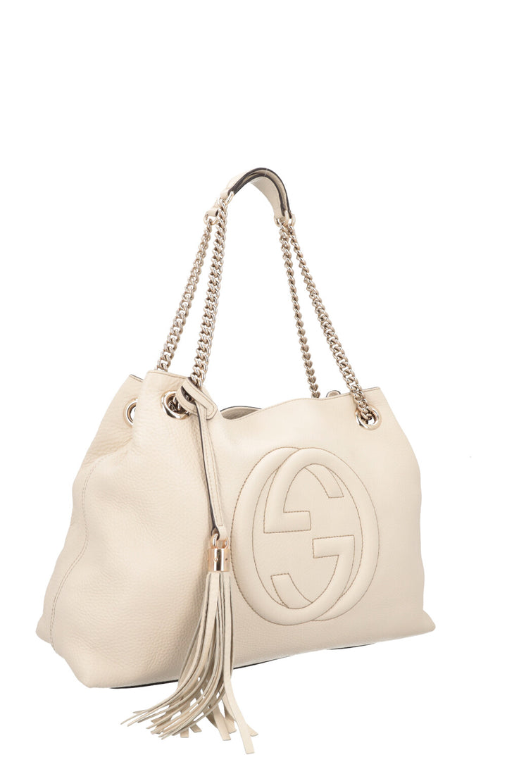 GUCCI Interlocking Soho Shoulder Bag Ivory