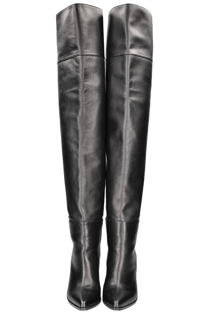 JIMMY CHOO Maceo 85 Overknee Boots Black Leather