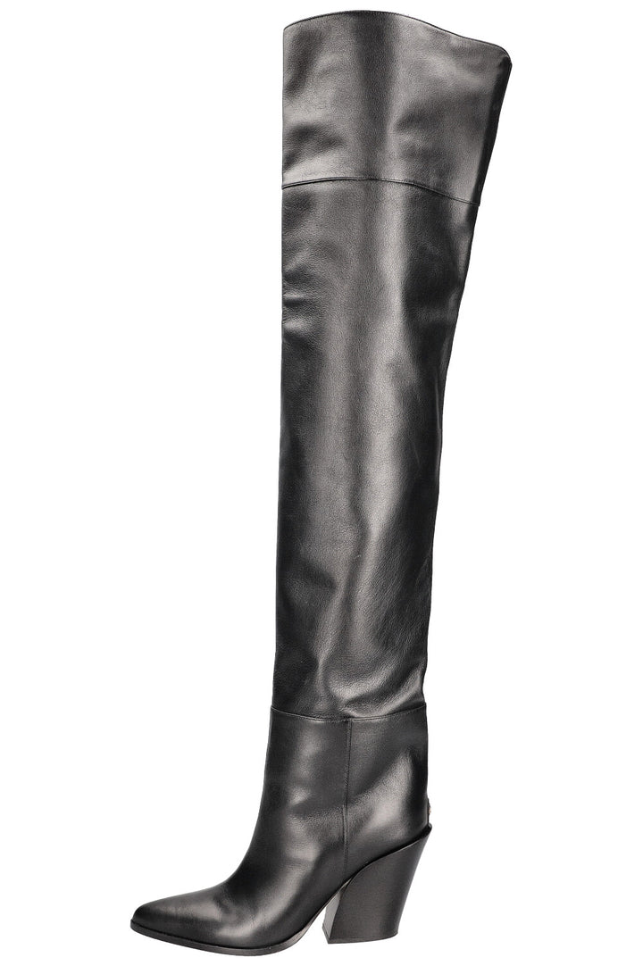 JIMMY CHOO Maceo 85 Overknee Boots Black Leather