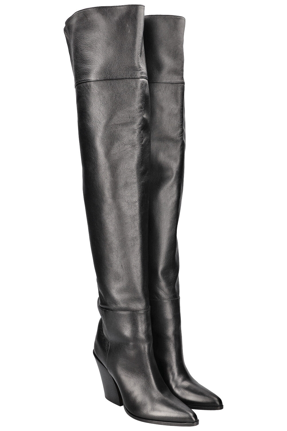 JIMMY CHOO Maceo 85 Overknee Boots Black Leather