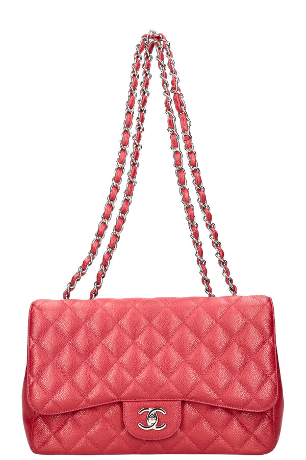 CHANEL Double Flap Bag Large Red