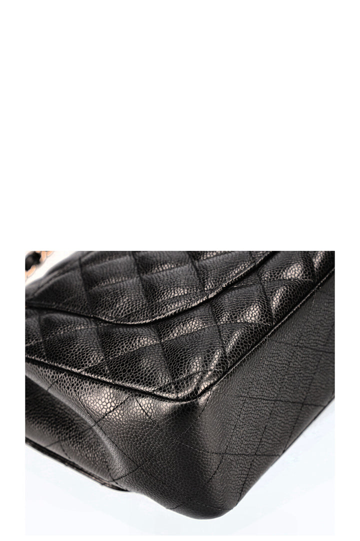 CHANEL Single Flap Bag Caviar Black Large