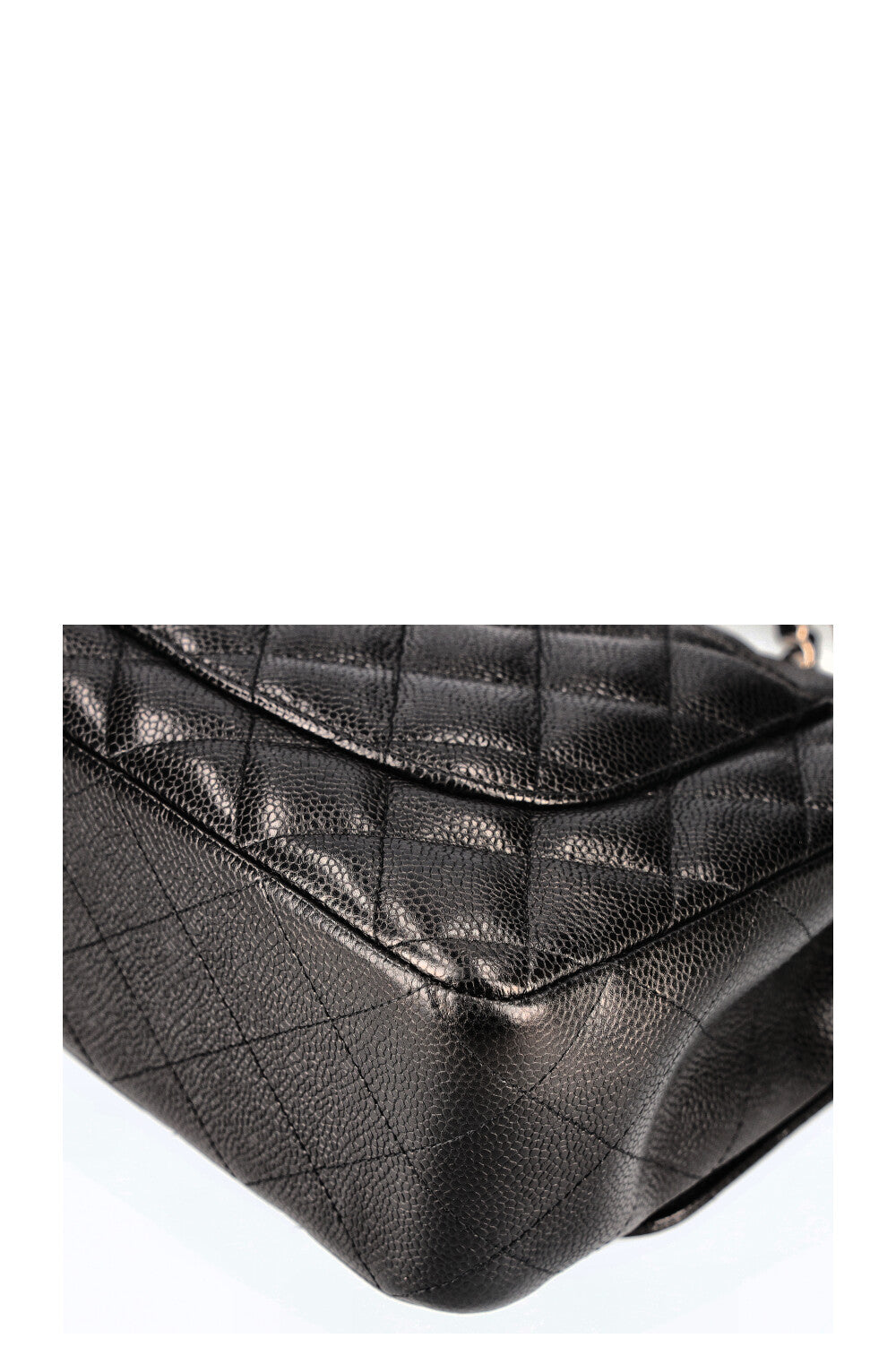 CHANEL Single Flap Bag Caviar Black Large