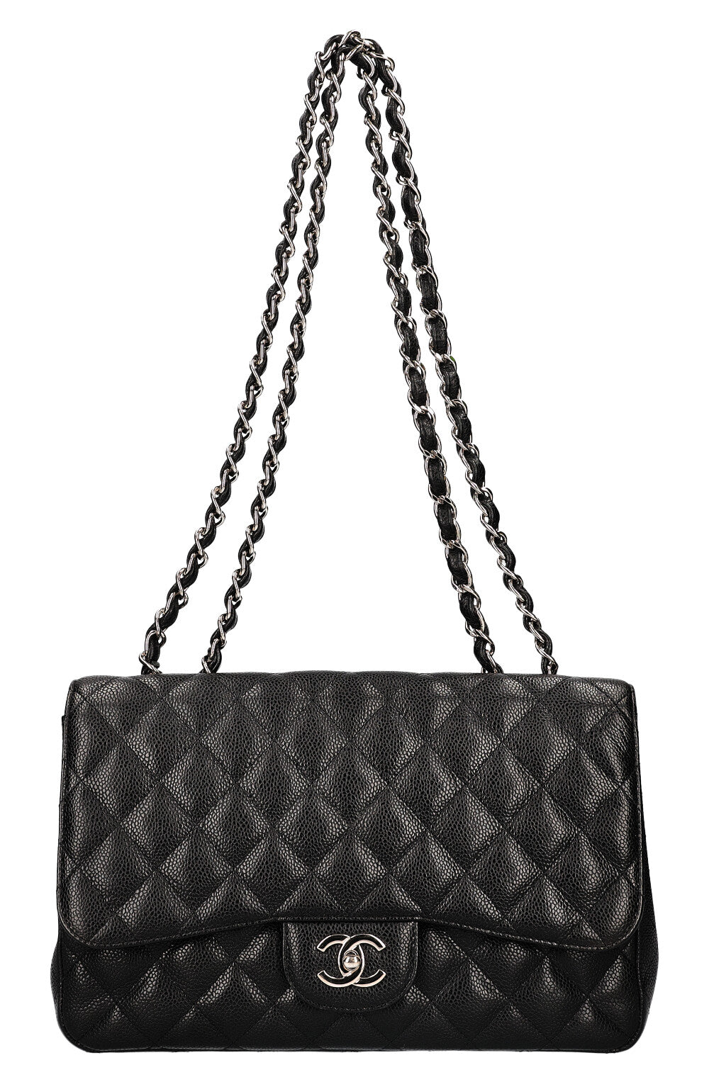 CHANEL Single Flap Bag Caviar Black Large