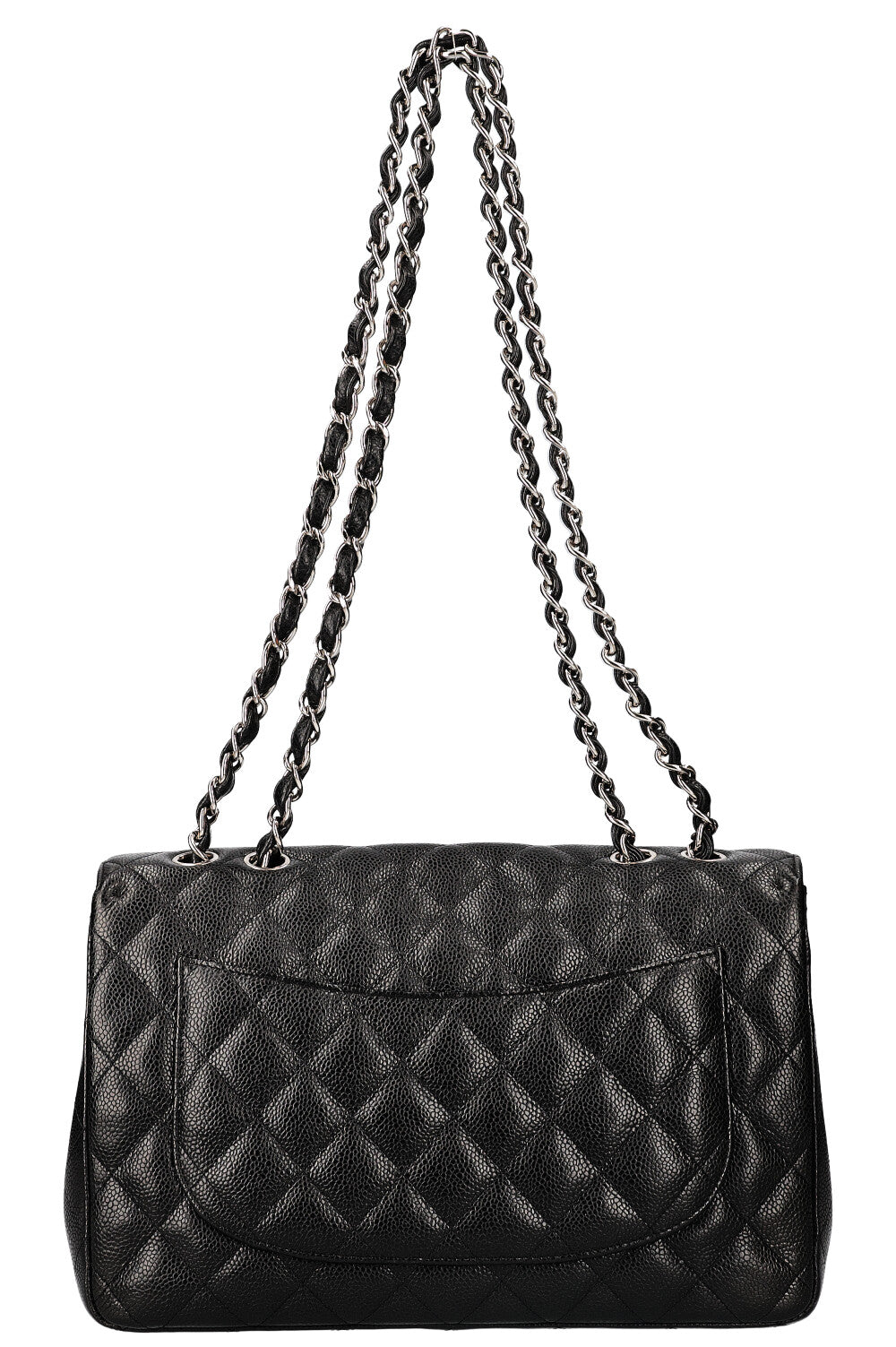 CHANEL Single Flap Bag Caviar Black Large