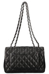 CHANEL Single Flap Bag Caviar Black Large