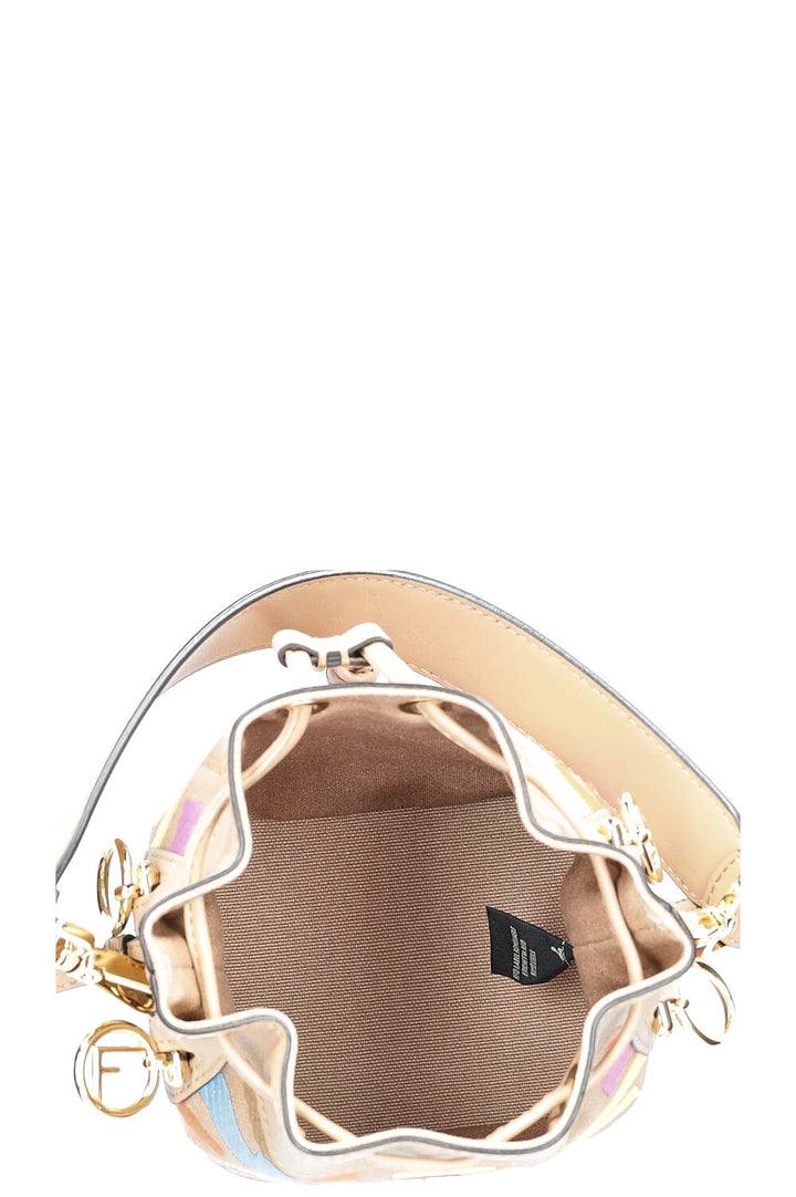 FENDI Mon Tresor Bucket Bag Canvas FF Embroidery Multicolor