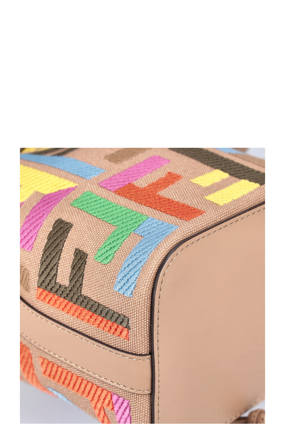 FENDI Mon Tresor Bucket Bag Canvas FF Embroidery Multicolor
