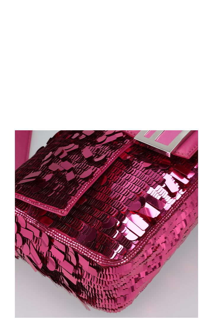 FENDI Iconic Medium Baguette Sequin Pink