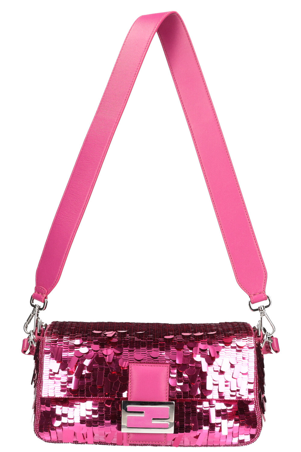 FENDI Iconic Medium Baguette Sequin Pink