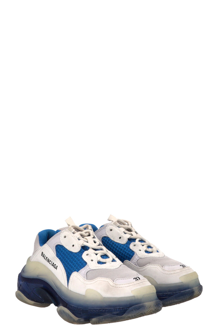 BALENCIAGA Triple S Sneakers White Blue