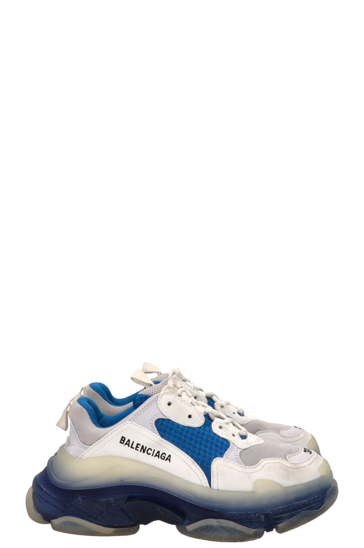 BALENCIAGA Triple S Sneakers White Blue