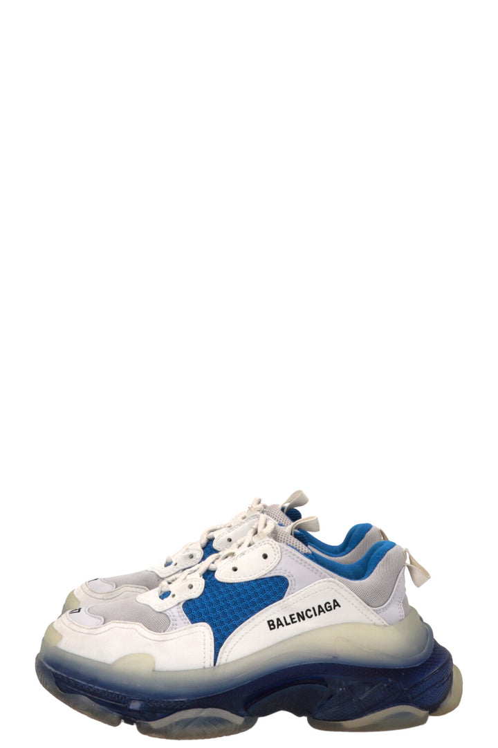 BALENCIAGA Triple S Sneakers White Blue