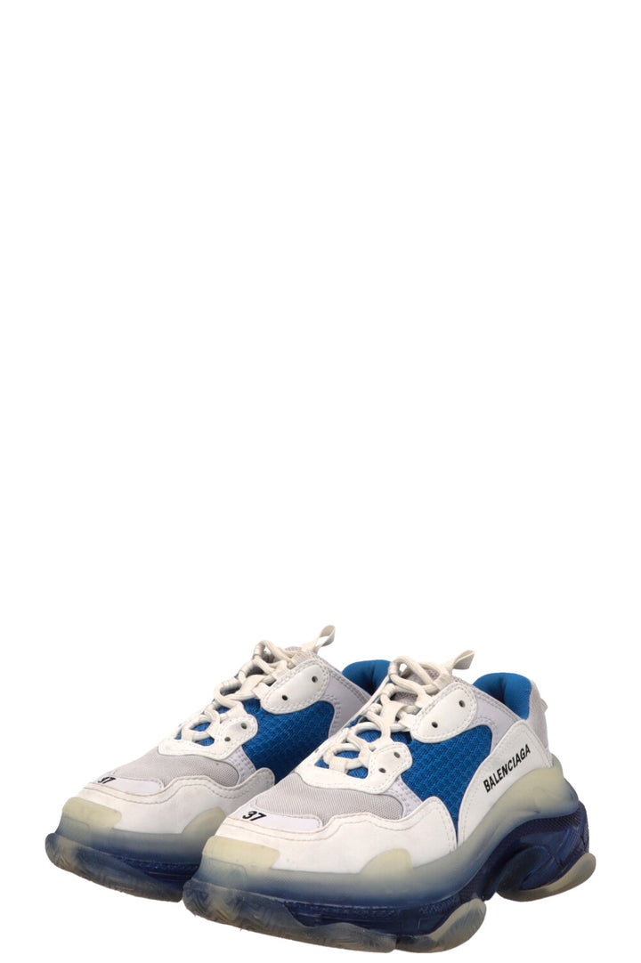 BALENCIAGA Triple S Sneakers White Blue