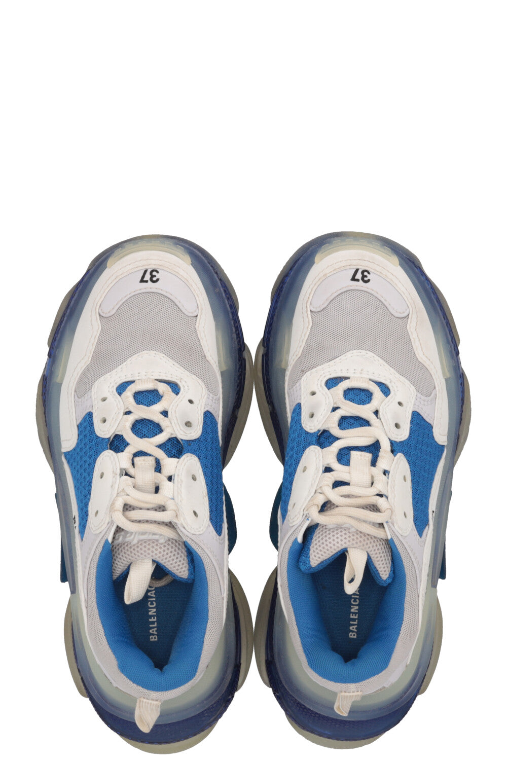 BALENCIAGA Triple S Sneakers White Blue