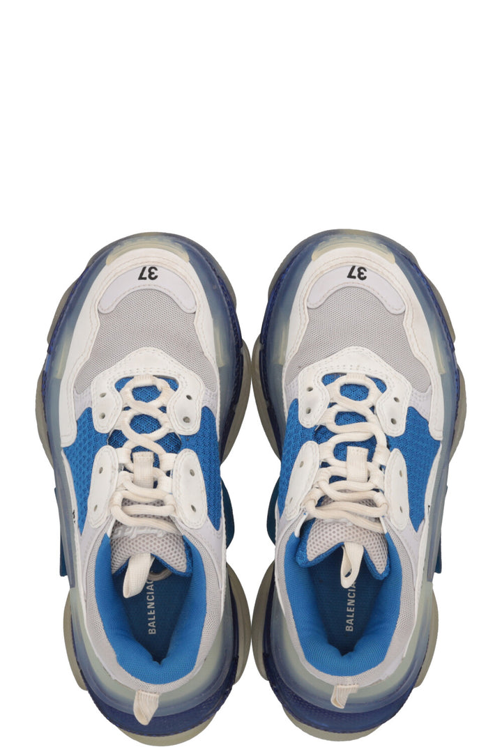BALENCIAGA Triple S Sneakers White Blue