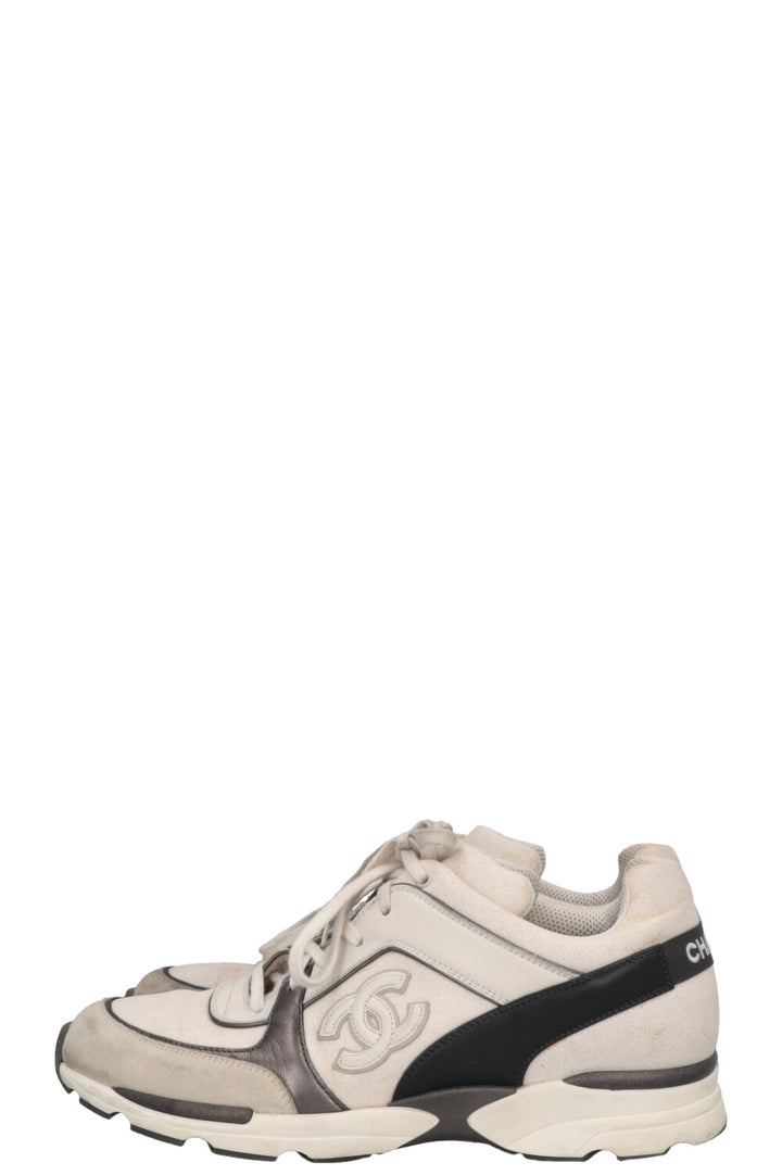 CHANEL CC Sneakers Grey White