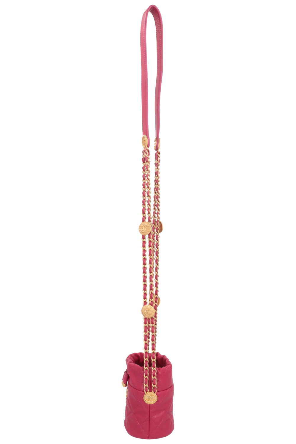 CHANEL Mini Bucket Drawstring Bag Pink