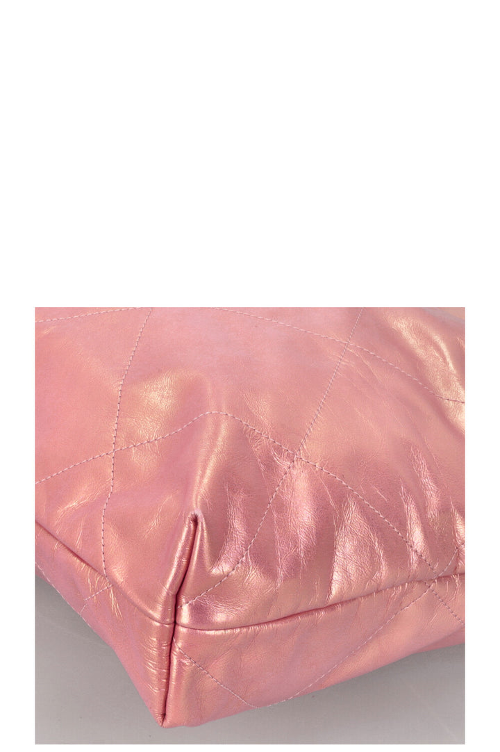 CHANEL 22 Small Bag Metallic Pink