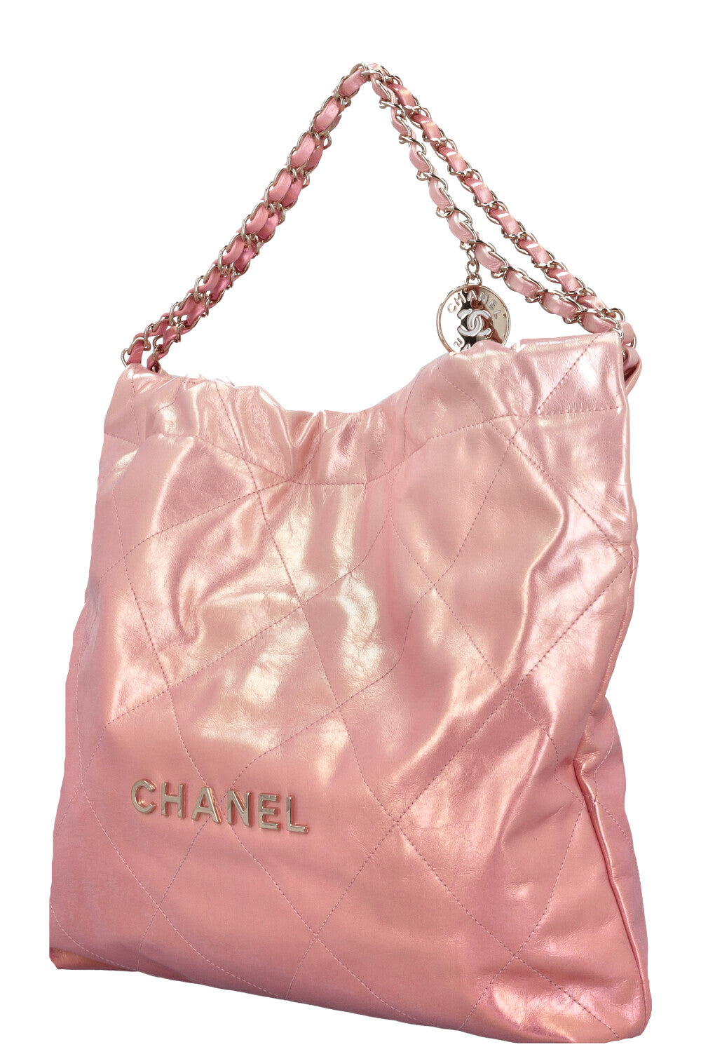 CHANEL 22 Smal Bag Metallic Pink