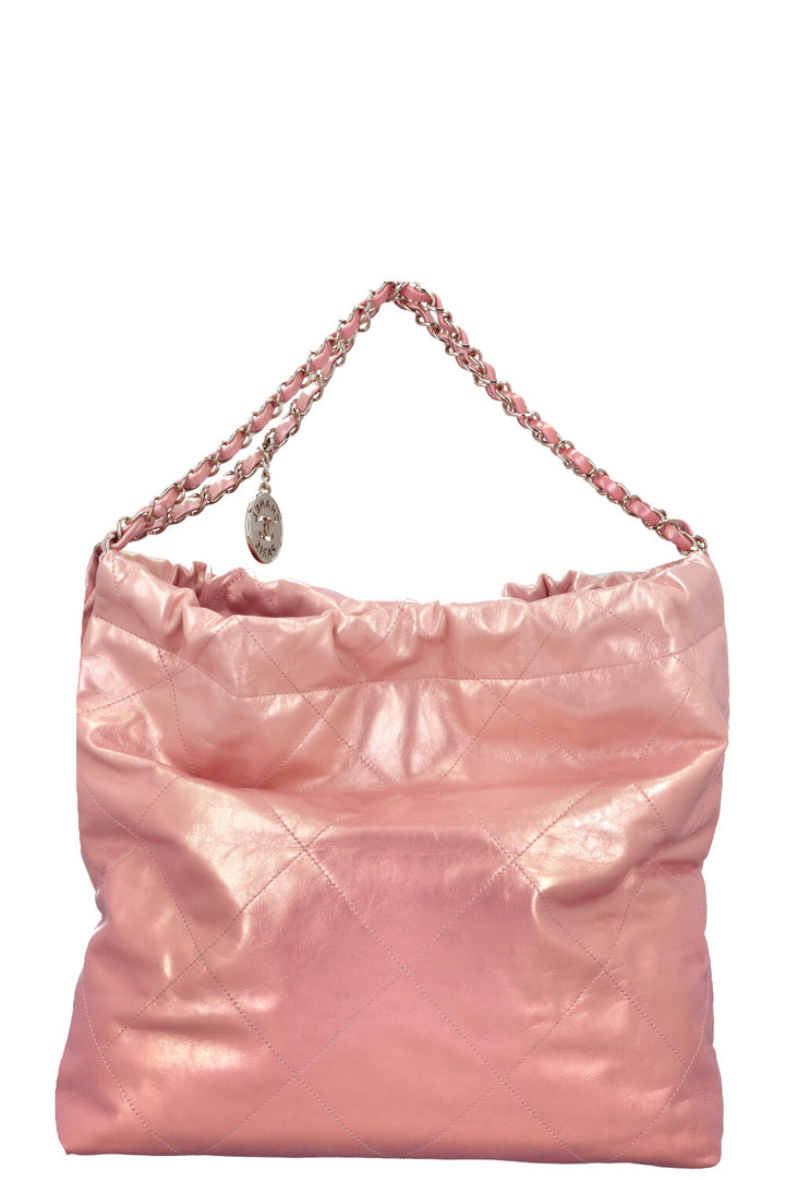 CHANEL 22 Small Bag Metallic Pink