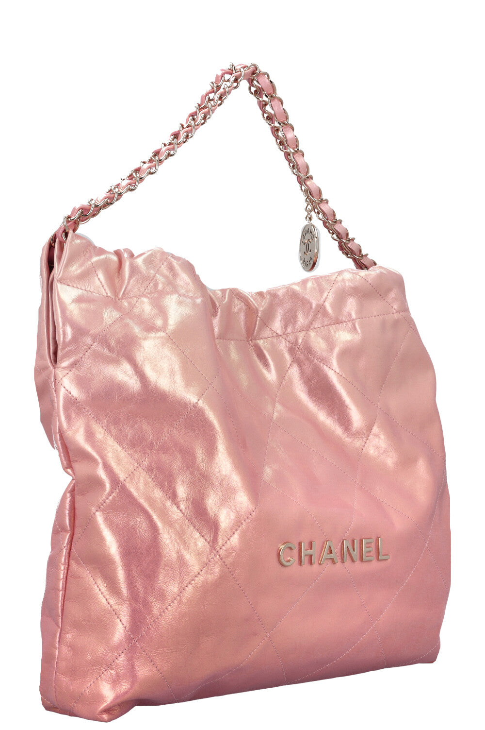 CHANEL 22 Smal Bag Metallic Pink