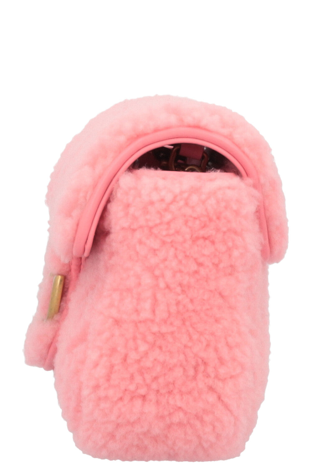 GUCCI Mini Marmont Shearling Crossbody Bag Pink