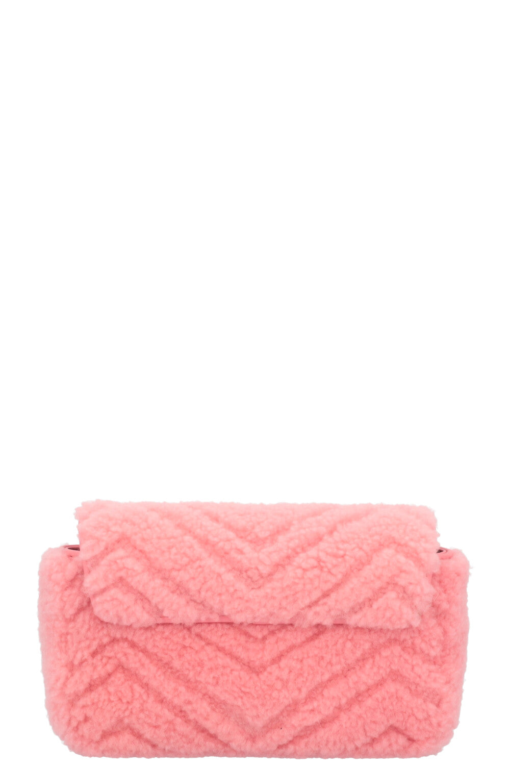 GUCCI Mini Marmont Shearling Crossbody Bag Pink