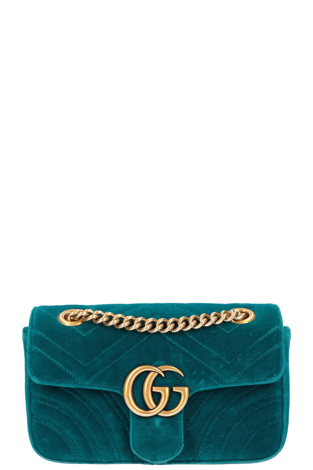 GUCCI Mini Marmont Bag Velvet Petrol